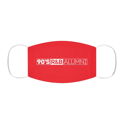 90's R&B ALUMNI_Snug-Fit Polyester Face Mask_Red w White