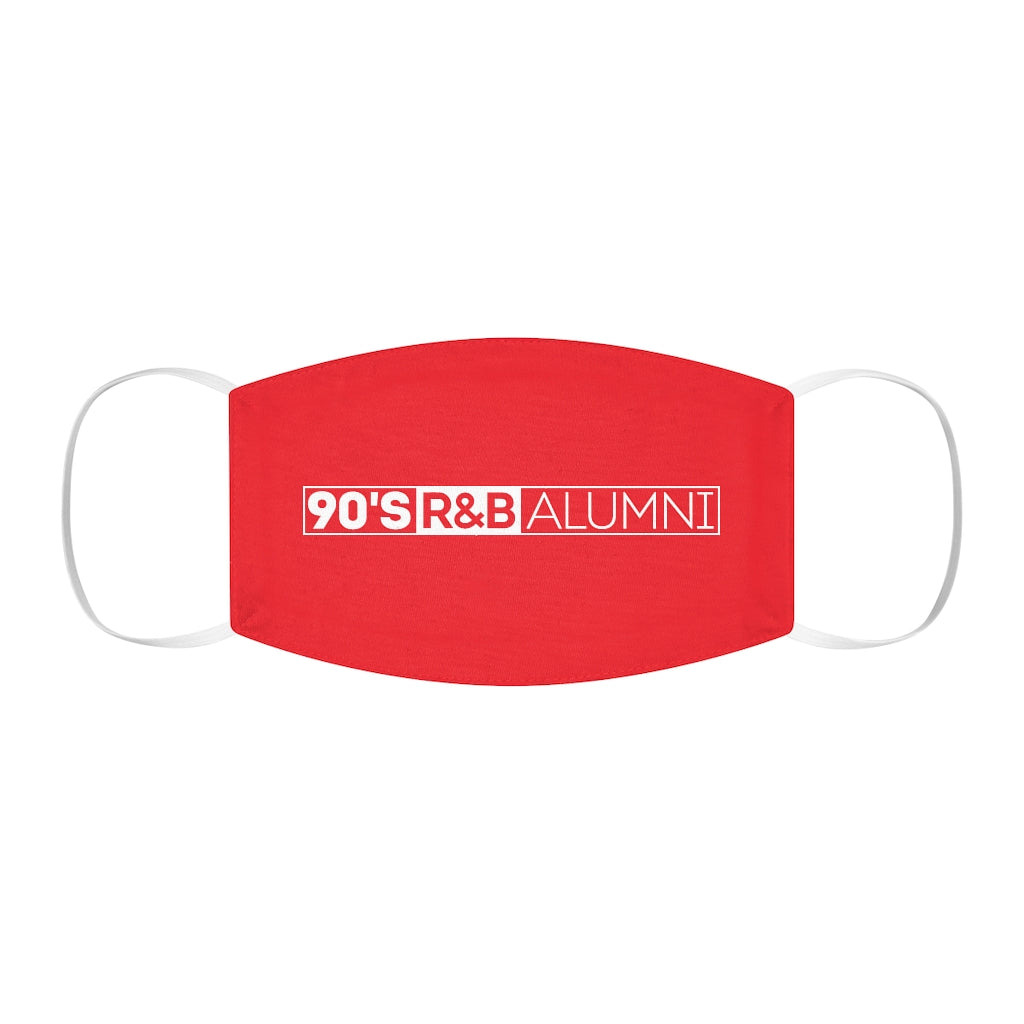 90's R&B ALUMNI_Snug-Fit Polyester Face Mask_Red w White