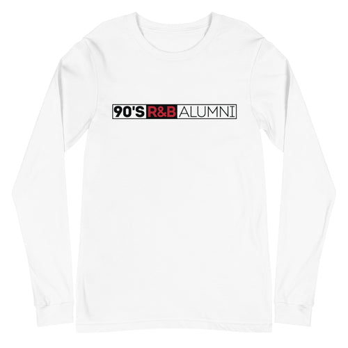 90's R&B ALUMNI_Long Sleeve Tee_White w Color Logo