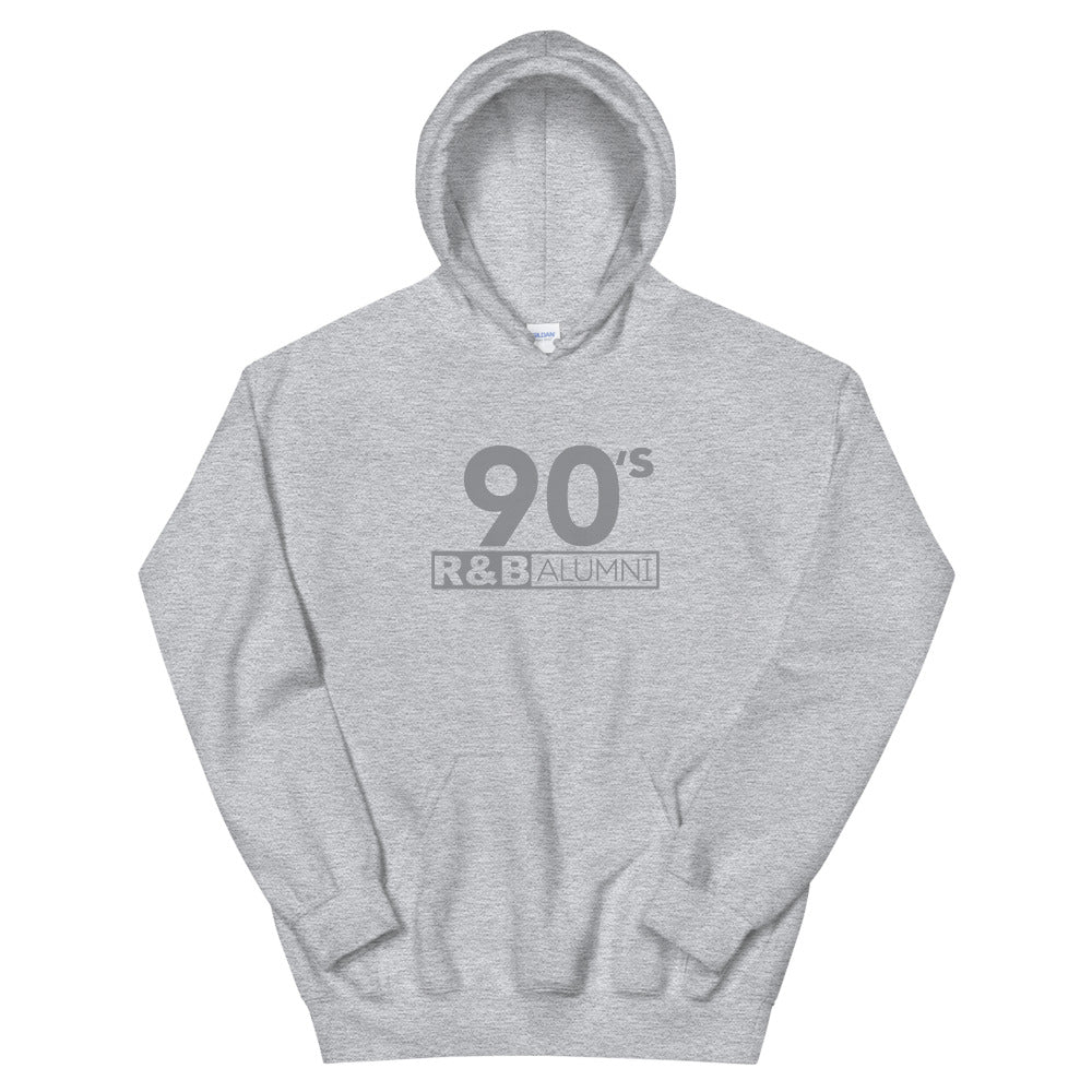 90's R&B ALUMNI Hoodie Grey on Grey Light